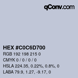 Color code: HEX #C0C6D700 | qconv.com