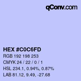颜色代码: HEX #C0C6FD | qconv.com