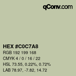Color code: HEX #C0C7A8 | qconv.com