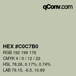 カラーコード: HEX #C0C7B0 | qconv.com