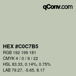 Color code: HEX #C0C7B5 | qconv.com