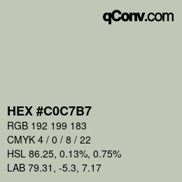 カラーコード: HEX #C0C7B7 | qconv.com