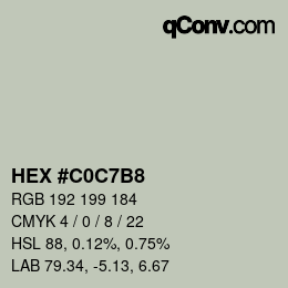 Color code: HEX #C0C7B8 | qconv.com