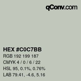 Color code: HEX #C0C7BB | qconv.com