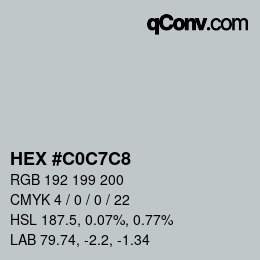 Farbcode: HEX #C0C7C8 | qconv.com