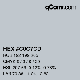 Color code: HEX #C0C7CD | qconv.com