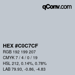 Color code: HEX #C0C7CF | qconv.com