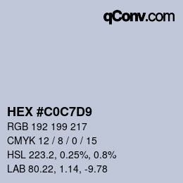 Color code: HEX #C0C7D9 | qconv.com