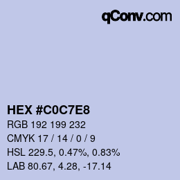 Color code: HEX #C0C7E8 | qconv.com