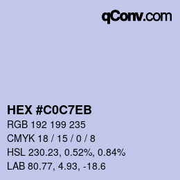 Color code: HEX #C0C7EB | qconv.com