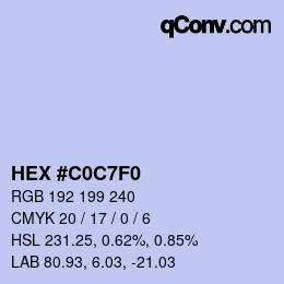 Color code: HEX #C0C7F0 | qconv.com