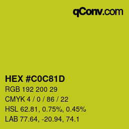 Color code: HEX #C0C81D | qconv.com
