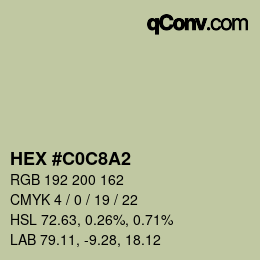 Color code: HEX #C0C8A2 | qconv.com