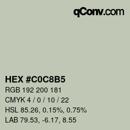 カラーコード: HEX #C0C8B5 | qconv.com