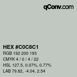 Color code: HEX #C0C8C1 | qconv.com