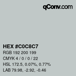 Color code: HEX #C0C8C7 | qconv.com