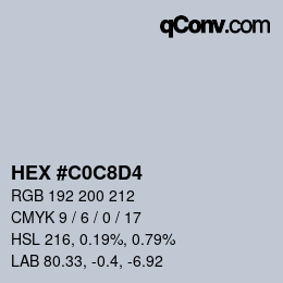 Color code: HEX #C0C8D4 | qconv.com
