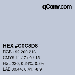Color code: HEX #C0C8D8 | qconv.com