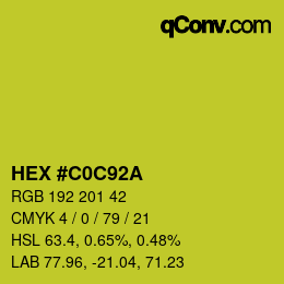 Color code: HEX #C0C92A | qconv.com