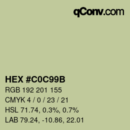 Color code: HEX #C0C99B | qconv.com