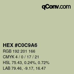 Color code: HEX #C0C9A6 | qconv.com