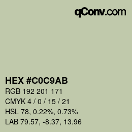 Color code: HEX #C0C9AB | qconv.com
