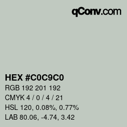 Color code: HEX #C0C9C0 | qconv.com