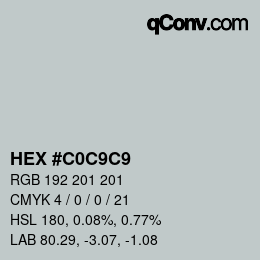 Code couleur: HEX #C0C9C9 | qconv.com