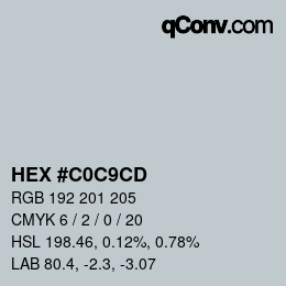 Color code: HEX #C0C9CD | qconv.com