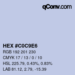カラーコード: HEX #C0C9E6 | qconv.com