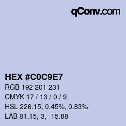 Color code: HEX #C0C9E7 | qconv.com