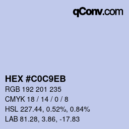Color code: HEX #C0C9EB | qconv.com