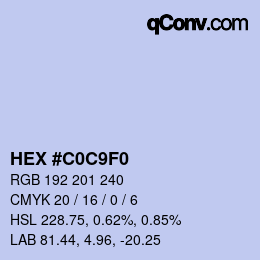 Color code: HEX #C0C9F0 | qconv.com