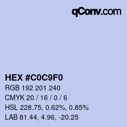 カラーコード: HEX #C0C9F0 | qconv.com