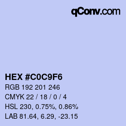 カラーコード: HEX #C0C9F6 | qconv.com
