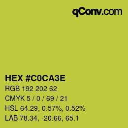 カラーコード: HEX #C0CA3E | qconv.com