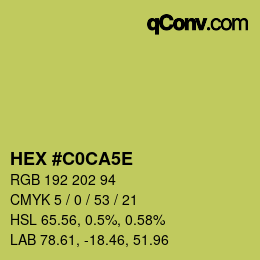 颜色代码: HEX #C0CA5E | qconv.com
