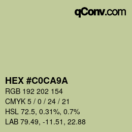 Color code: HEX #C0CA9A | qconv.com