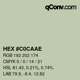 Color code: HEX #C0CAAE | qconv.com