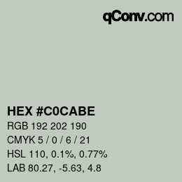 Color code: HEX #C0CABE | qconv.com