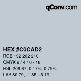 カラーコード: HEX #C0CAD2 | qconv.com