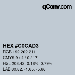 Color code: HEX #C0CAD3 | qconv.com