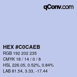 Color code: HEX #C0CAEB | qconv.com