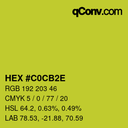 Color code: HEX #C0CB2E | qconv.com