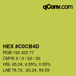 Color code: HEX #C0CB4D | qconv.com