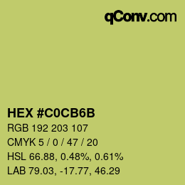 Color code: HEX #C0CB6B | qconv.com