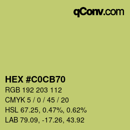 Color code: HEX #C0CB70 | qconv.com