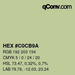 Color code: HEX #C0CB9A | qconv.com