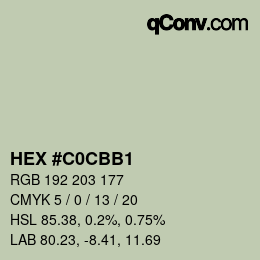 カラーコード: HEX #C0CBB1 | qconv.com