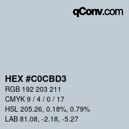Color code: HEX #C0CBD3 | qconv.com